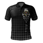 Scott Black and White Tartan Polo Shirt - Alba Celtic Style