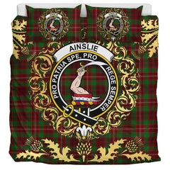 Ainslie 02 Tartan Crest Bedding Set - Golden Thistle Style