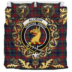Allison (1882) Tartan Crest Bedding Set - Golden Thistle Style