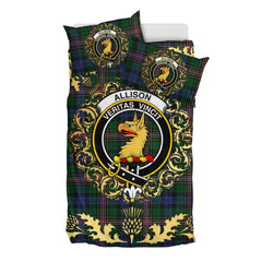 Allison (MacBean and Bishop) Tartan Crest Bedding Set - Golden Thistle Style