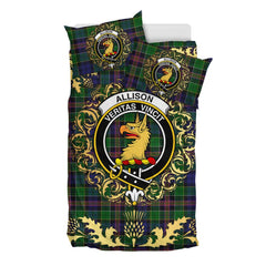 Allison (MacGregor-Hastie) Tartan Crest Bedding Set - Golden Thistle Style