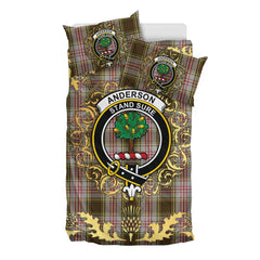 Anderson Dress Tartan Crest Bedding Set - Golden Thistle Style