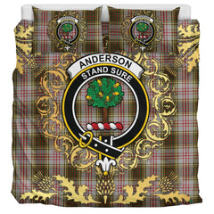 Anderson Dress Tartan Crest Bedding Set - Golden Thistle Style