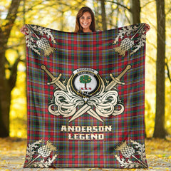 Anderson of Arbrake Tartan Gold Courage Symbol Blanket