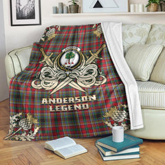 Anderson of Arbrake Tartan Gold Courage Symbol Blanket