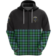 Arbuthnot Ancient Clan Half Of Tartan Zipper Hoodie