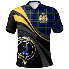 Arbuthnot Modern Tartan Polo Shirt - Royal Coat Of Arms Style
