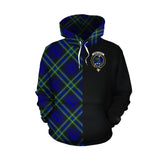 Arbuthnot Modern Tartan Hoodie Half of Me - Cross Style