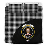 Menzies Black & White Modern Family Tartan Crest Wave Style Bedding Set