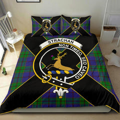 Strachan Tartan Crest Bedding Set - Luxury Style