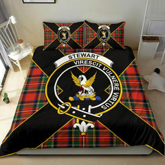 Stewart (High Stewards) Tartan Crest Bedding Set - Luxury Style