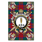 Auchinleck Tartan Crest Black Garden Flag - Gold Thistle Style