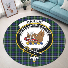 Baillie Modern Tartan Crest Round Rug