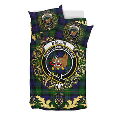 Baillie William Wilson Tartan Crest Bedding Set - Golden Thistle Style
