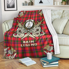 Bain Tartan Gold Courage Symbol Blanket