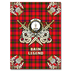Bain Tartan Gold Courage Symbol Blanket