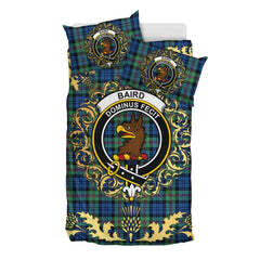 Baird Ancient Tartan Crest Bedding Set - Golden Thistle Style