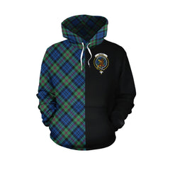 Baird Ancient Tartan Hoodie Half of Me - Cross Style
