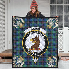 Baird Ancient Tartan Crest Premium Quilt - Gold Thistle Style