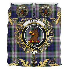 Baird Dress Tartan Crest Bedding Set - Golden Thistle Style