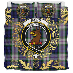 Baird Dress Tartan Crest Bedding Set - Golden Thistle Style