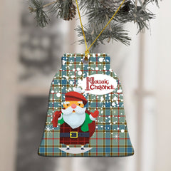 Balfour Blue Tartan Christmas Ceramic Ornament - Santa Style
