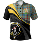 Balfour Blue Tartan Polo Shirt - Royal Coat Of Arms Style