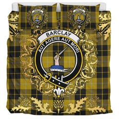 Barclay Dress Tartan Crest Bedding Set - Golden Thistle Style