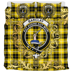 Barclay Dress Modern Tartan Crest Bedding Set - Golden Thistle Style