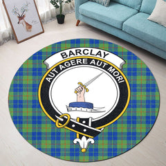 Barclay Hunting Ancient Tartan Crest Round Rug