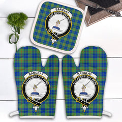 Barclay Hunting Ancient Tartan Crest Oven Mitt And Pot Holder (2 Oven Mitts + 1 Pot Holder)