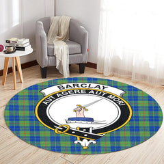 Barclay Hunting Ancient Tartan Crest Round Rug