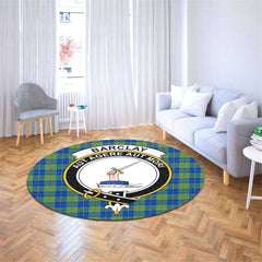 Barclay Hunting Ancient Tartan Crest Round Rug