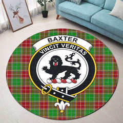Baxter Modern Tartan Crest Round Rug