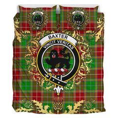Baxter Modern Tartan Crest Bedding Set - Golden Thistle Style