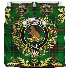 Beveridge Tartan Crest Bedding Set - Golden Thistle Style