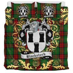 Blackstock Hunting Tartan Crest Bedding Set - Golden Thistle Style