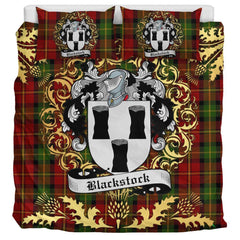Blackstock Red Dress Tartan Crest Bedding Set - Golden Thistle Style
