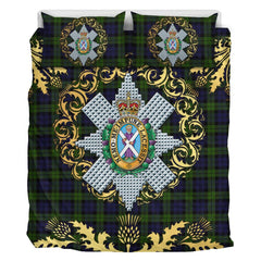 Blackwatch 02 Tartan Crest Bedding Set - Golden Thistle Style