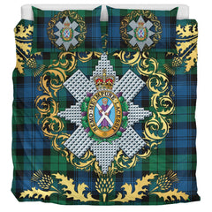 Blackwatch Ancient Tartan Crest Bedding Set - Golden Thistle Style