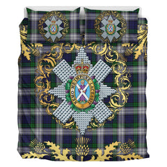 Blackwatch Dress (Asymmetrical) Tartan Crest Bedding Set - Golden Thistle Style