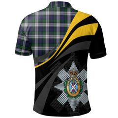 Blackwatch Dress (Asymmetrical) Tartan Polo Shirt - Royal Coat Of Arms Style