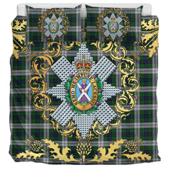 Blackwatch Dress (Symmetrical) Tartan Crest Bedding Set - Golden Thistle Style