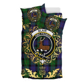 Blair Tartan Crest Bedding Set - Golden Thistle Style