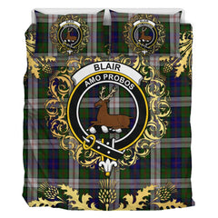 Blair Dress Tartan Crest Bedding Set - Golden Thistle Style