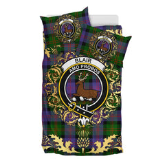 Blair Modern Tartan Crest Bedding Set - Golden Thistle Style