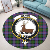 Blair Modern Tartan Crest Round Rug