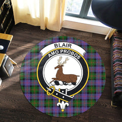 Blair Modern Tartan Crest Round Rug