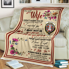 Scots Print Blanket - McLean Tartan Crest Blanket To My Wife Style, Gift From Scottish Husband