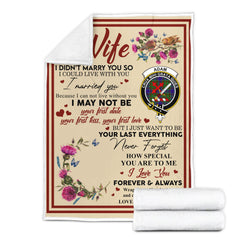 Scots Print Blanket - Adam Tartan Crest Blanket To My Wife Style, Gift From Scottish Husband
